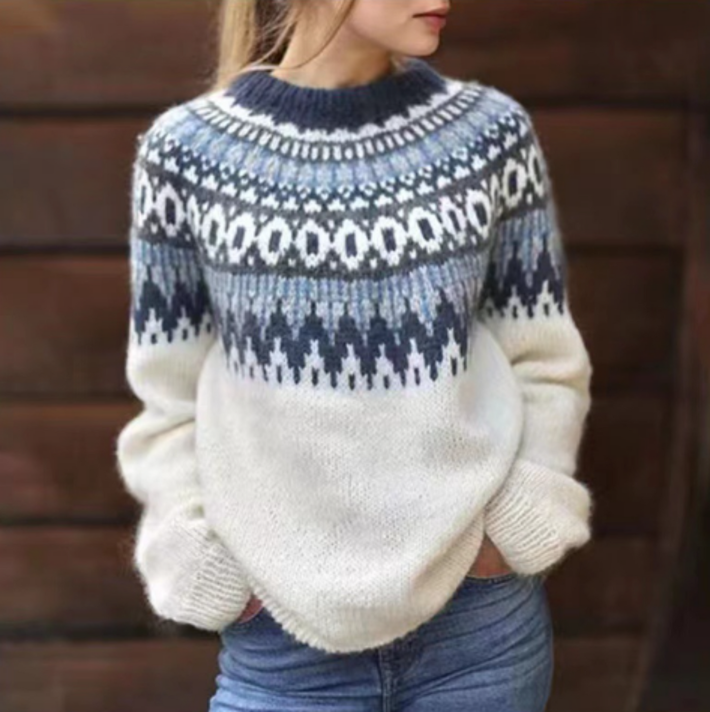 Wilma - Retro Pattern Sweater - Casual - Unique Print - Ideal for Fall/Winter