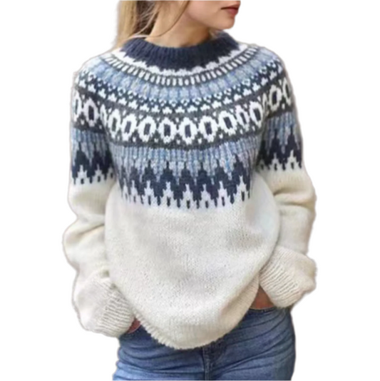 Wilma - Retro Pattern Sweater - Casual - Unique Print - Ideal for Fall/Winter