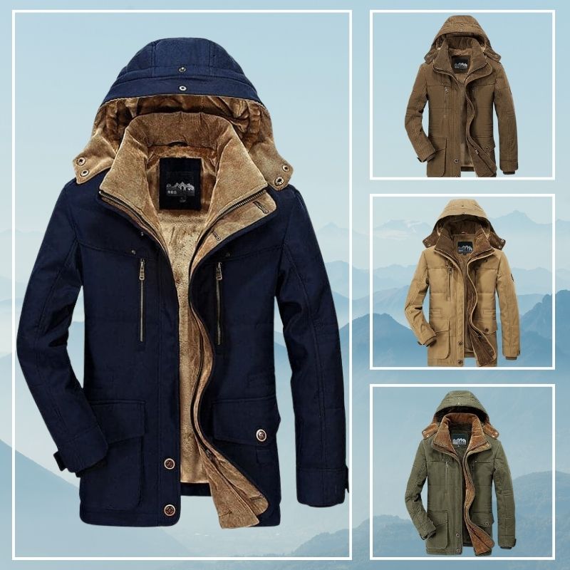 Mens Coat Winter Jacket Warm with Fur Lining Perfect for Winter