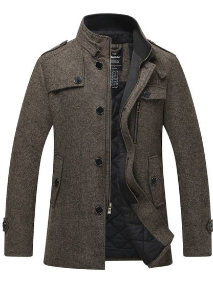 Comfortable Woolen Coat With Zipper and Buttons For Men | Ideal for Winter