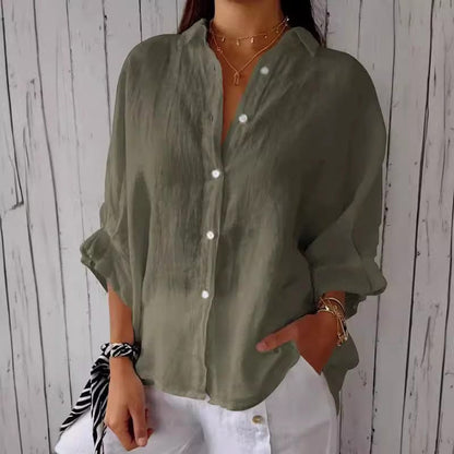 Theodosia - Elegant Top - Chic - Linen - Everyday Wear