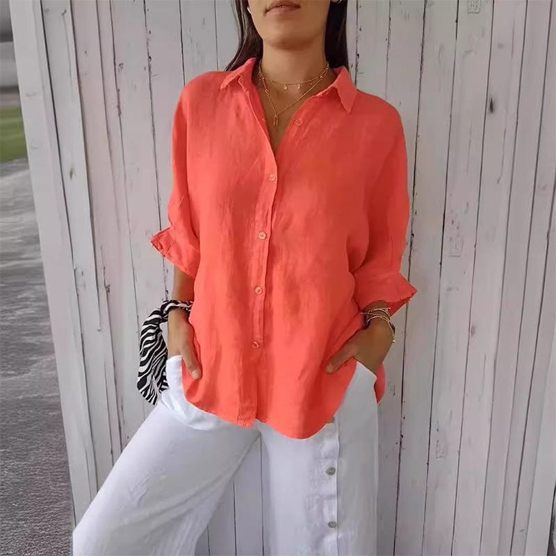 Theodosia - Elegant Top - Chic - Linen - Everyday Wear