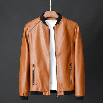 Business Vegan Leather Jacket With Pockets For Men | Ideal for Autumn